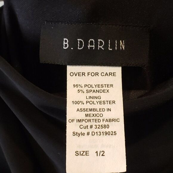B. Darlin NWT Women One Shoulder Cocktail Dress Black Size 1/2 - Picture 8 of 8